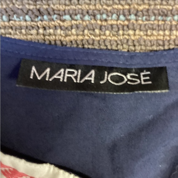 Maria Jose Peasant Top Blouse Shirt Boho Open Front Embroidered tasseled, sz M - Picture 4 of 6